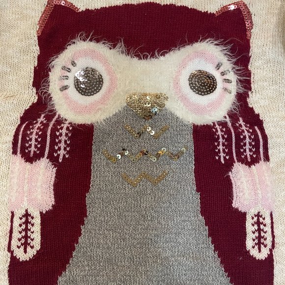 Justice Fuzzy Owl Sequin Sweater - Picture 2 of 3